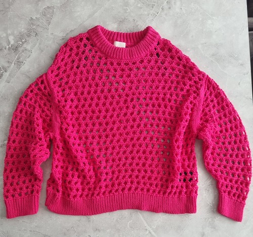 Hot pink crochet open knit - h&m,