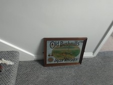 Old Bushmills Irish Whiskey Mirror Picture Breweriana Pub Mirrors advertising