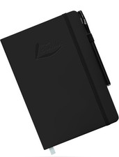 Tasalas A5 Notebook and Pen - 200 Lined Pages Journal Notepad, 80 GSM, Black No
