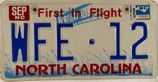 Vanity WFE-12 license plate