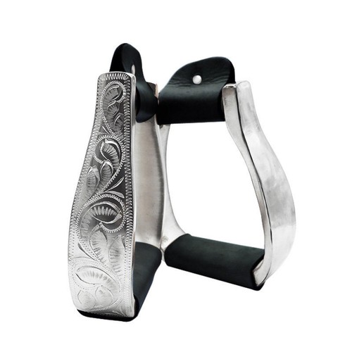 Engraved leather stirrup heavy - leather,
