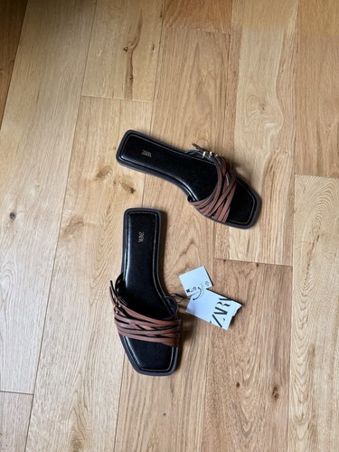 Zara brown leather strappy - zara,