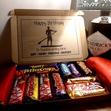 PERSONALISED Stand Up Paddle Boarding SUP Surf Greetings Card CHOCOLATE BOX GIFT