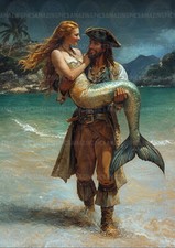 Pirate Mermaid Romantic Love