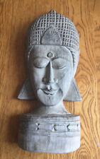 Large heavy hanging resin garden Thai Buddha wall art plaque home decor 42x18cm