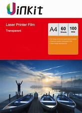 A4 Overhead Projector Film OHP Film Clear for Laser Printing Uinkit  - 60 Sheets