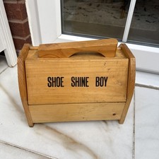 Vintage wooden shoe shine - ,