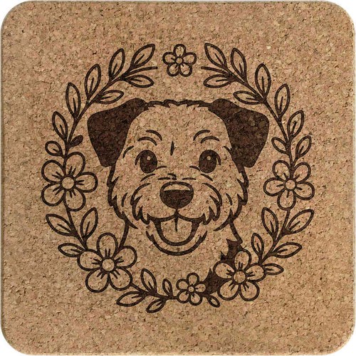 Border terrier wreath square - wreath',