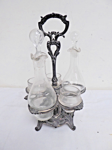 Vintage piece metal glass - vintage,