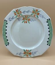 Royal Falcon Ware Art Deco Cake Plate England JHW & Sons Ltd Floral Orange 9”
