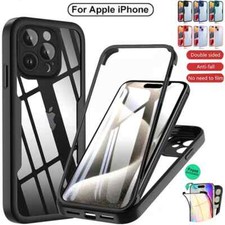 Shockproof 360 Full Body Case For iPhone 17 16 15 14 13 Pro Max Silicone Cover