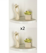 2 x FLOATING CORNER SHELF HIGH