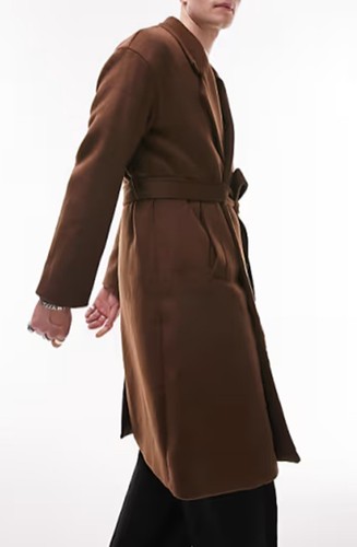 Topman belted overcoat - , in
