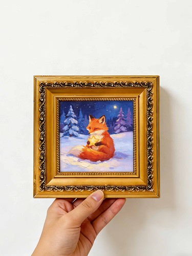 Red fox holding star - fox,