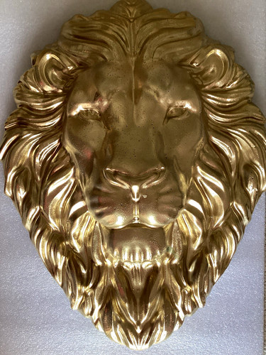 Gold stone large lions head