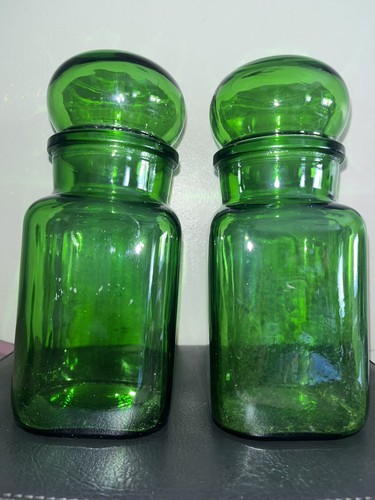Green glass jars - jars, with