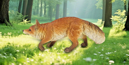 Realistic red fox - realistic, garden