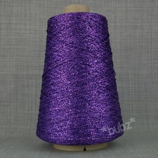 PURPLE METALLIC LUREX VISCOSE THREAD  200g CONE HAND MACHINE KNITTING WEAVING