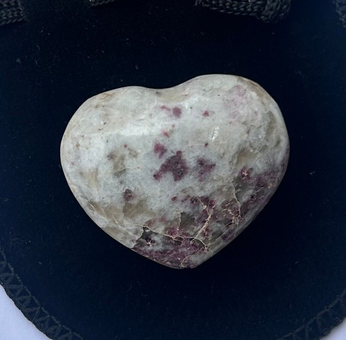 Pink tourmaline crystal heart - pink,