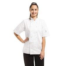 Whites Vegas Unisex Chef Jacket Short Sleeve XL – Polycotton, Double‑Breasted