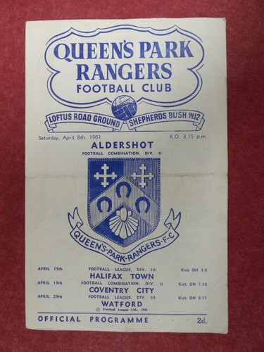 Qpr aldershot 1960 1961 - qpr, |