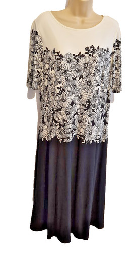 Nightingales dress black white - black,