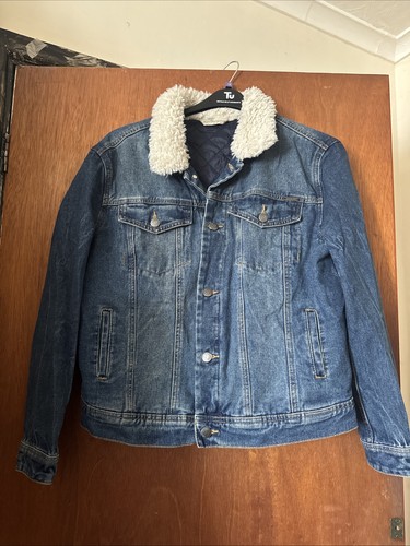 Mango denim fur collar jacket - fur,
