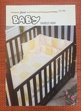 ARAN PATCHWORK BABY COT QUILT BLANKET AND BUMPER VTG KNITTING PATTERN 1194