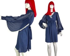 1970s vintage micro dot prairie maxi dress / Gunne Sax / cottage core / country