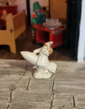 Rare Hertwig? Antique German Bisque Snow Babies Santa on Rocket Ship /Missile?