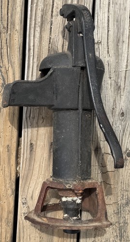 Vtg cast iron hand well - iron,