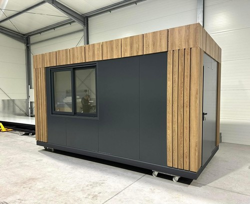 Steel garden room office - garden, 6x3m