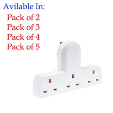 3 Way Gang Extension Wall Socket UK Mains Plug Adaptor Convert Extender 13A