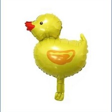 5pcs Mini Yellow Duck Foil Balloons, Baby Shower Rubber Duck, Farm Theme Easter