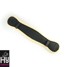 HyCOMFORT Girth Cover - Black Cotton/Natural Fur – faux sheepskin fleece – 75cm