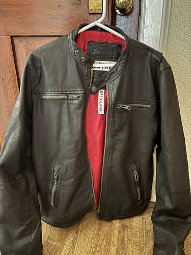 Superdry dark brown leather - dark,