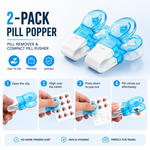 Pack portable pill popper - 2-pack,
