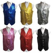 Adult Sequin Sparkle Waistcoat Dance Show Fancy Dress Costume Scales
