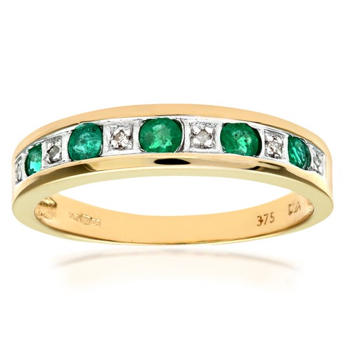 9ct yellow gold emerald - yellow, and