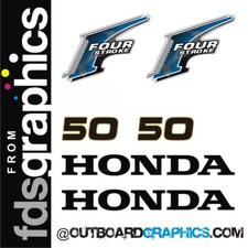 Honda 50hp 4 stroke outboard engine decals/sticker kit  