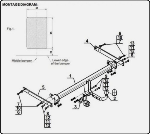 Swan neck tow bar for - for, seat