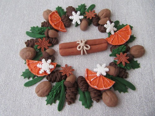 Edible christmas wreath cake - edible,