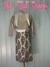 Linea Raffaelli Mother Of The Bride Grey Dress And Bolero Size UK12 RRP £899
