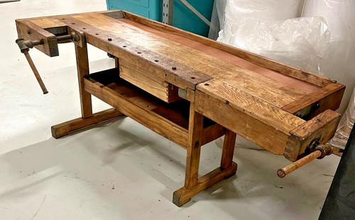Antique carpenter workbench - workbench, 2m