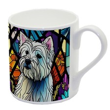 Stained Glass Effect Westie China Mug | West Highland Terrier Puppy Dog Gift
