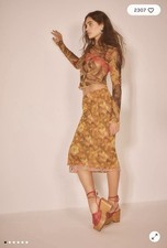 Free People Upside Down Inside Out Convertible Skirt - Safari Combo - Size XL