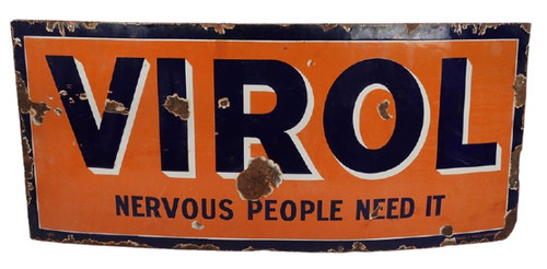 Vintage virol enamel - virol, sign