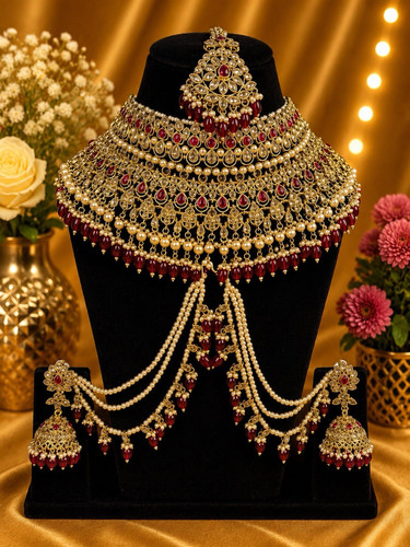 Gold tone dark pink - tone,