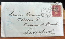1871  Victorian envelope 1d Penny Red Plate 142 with  original letter