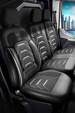 TAILORED SEAT COVERS For FORD TRANSIT CUSTOM 2015 - 2023 ART. LEATHER & JACQUARD